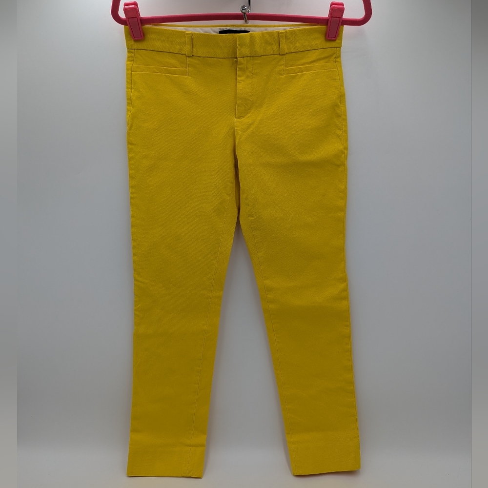 Banana Republic Sloan Skinny Chino Pants Women's Yellow Ankle Dress Trousers 4